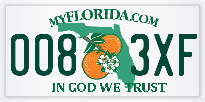 FL license plate 0083XF