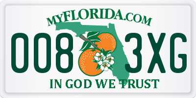 FL license plate 0083XG
