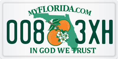 FL license plate 0083XH