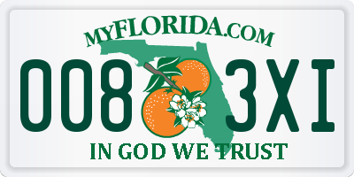 FL license plate 0083XI