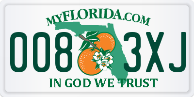 FL license plate 0083XJ