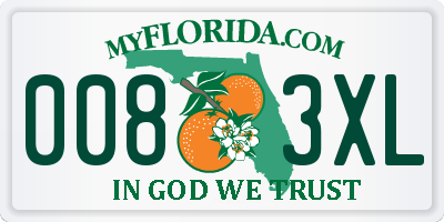 FL license plate 0083XL