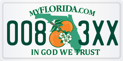 FL license plate 0083XX