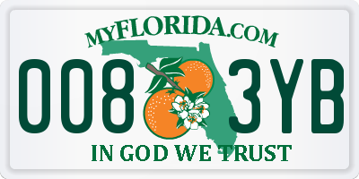FL license plate 0083YB