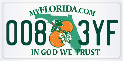 FL license plate 0083YF