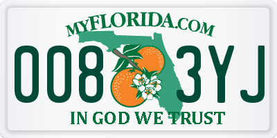 FL license plate 0083YJ