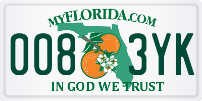 FL license plate 0083YK