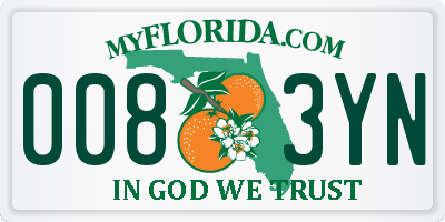 FL license plate 0083YN