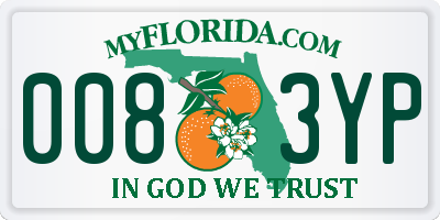 FL license plate 0083YP