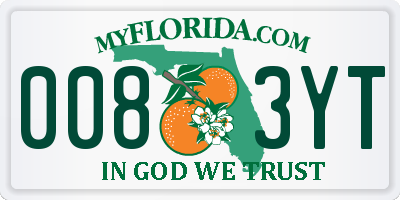 FL license plate 0083YT
