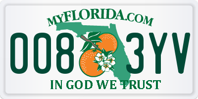FL license plate 0083YV