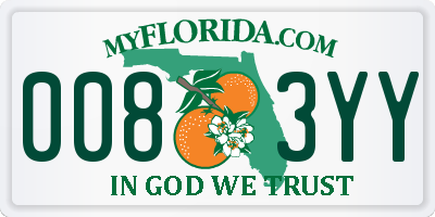 FL license plate 0083YY