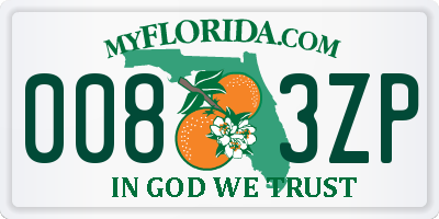 FL license plate 0083ZP