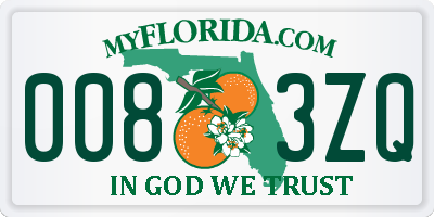 FL license plate 0083ZQ