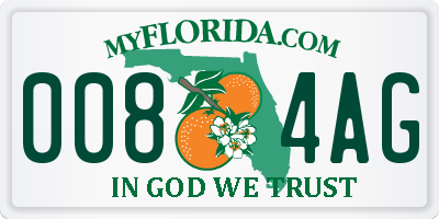 FL license plate 0084AG
