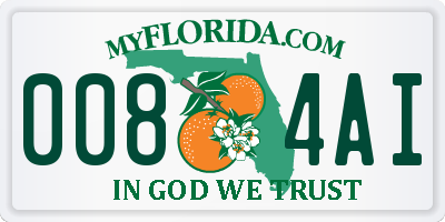 FL license plate 0084AI
