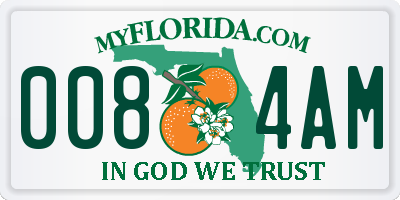 FL license plate 0084AM