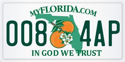 FL license plate 0084AP