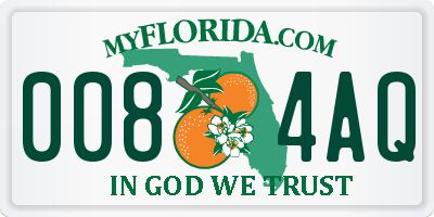 FL license plate 0084AQ