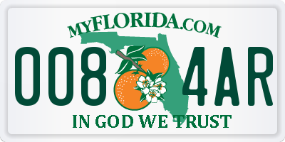 FL license plate 0084AR