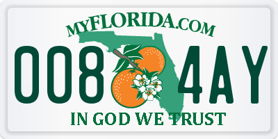 FL license plate 0084AY