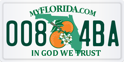 FL license plate 0084BA