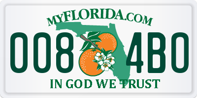 FL license plate 0084BO