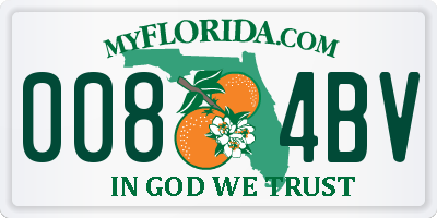 FL license plate 0084BV