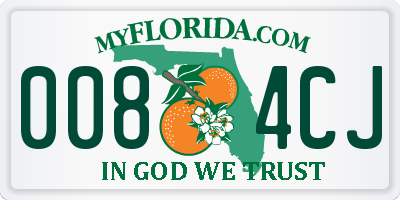 FL license plate 0084CJ
