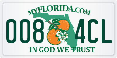 FL license plate 0084CL