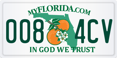 FL license plate 0084CV