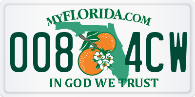 FL license plate 0084CW