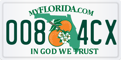 FL license plate 0084CX