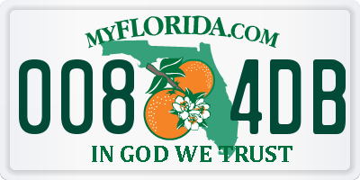 FL license plate 0084DB