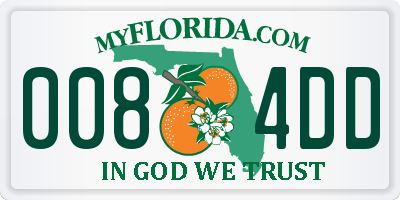 FL license plate 0084DD