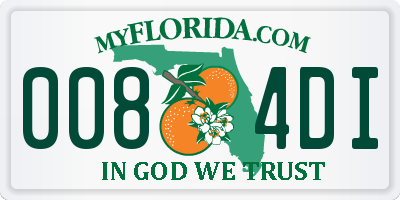 FL license plate 0084DI