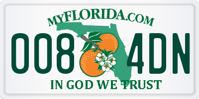 FL license plate 0084DN