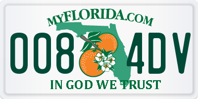 FL license plate 0084DV