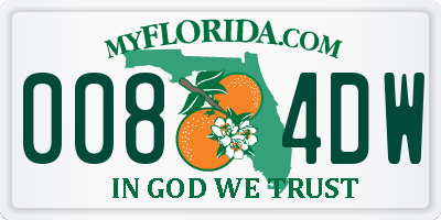 FL license plate 0084DW