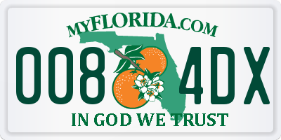 FL license plate 0084DX