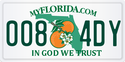 FL license plate 0084DY