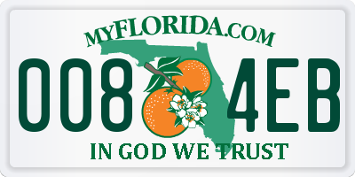 FL license plate 0084EB