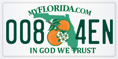 FL license plate 0084EN