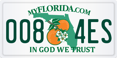 FL license plate 0084ES