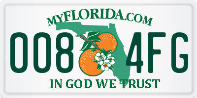 FL license plate 0084FG