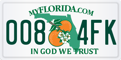 FL license plate 0084FK