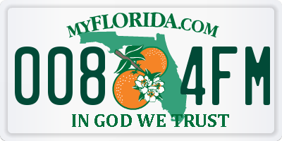 FL license plate 0084FM