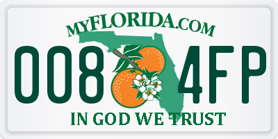 FL license plate 0084FP
