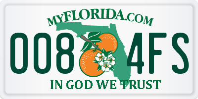FL license plate 0084FS