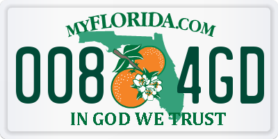 FL license plate 0084GD